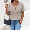 Gioiacombo&trade; T-shirt a maniche corte con zip taglie forti da donna