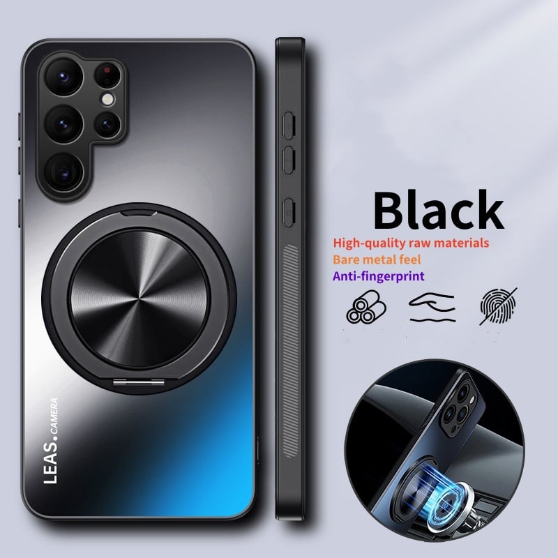Fully inclusive magnetic bracket skin-feel mobile phone case for Samsung S24/S23