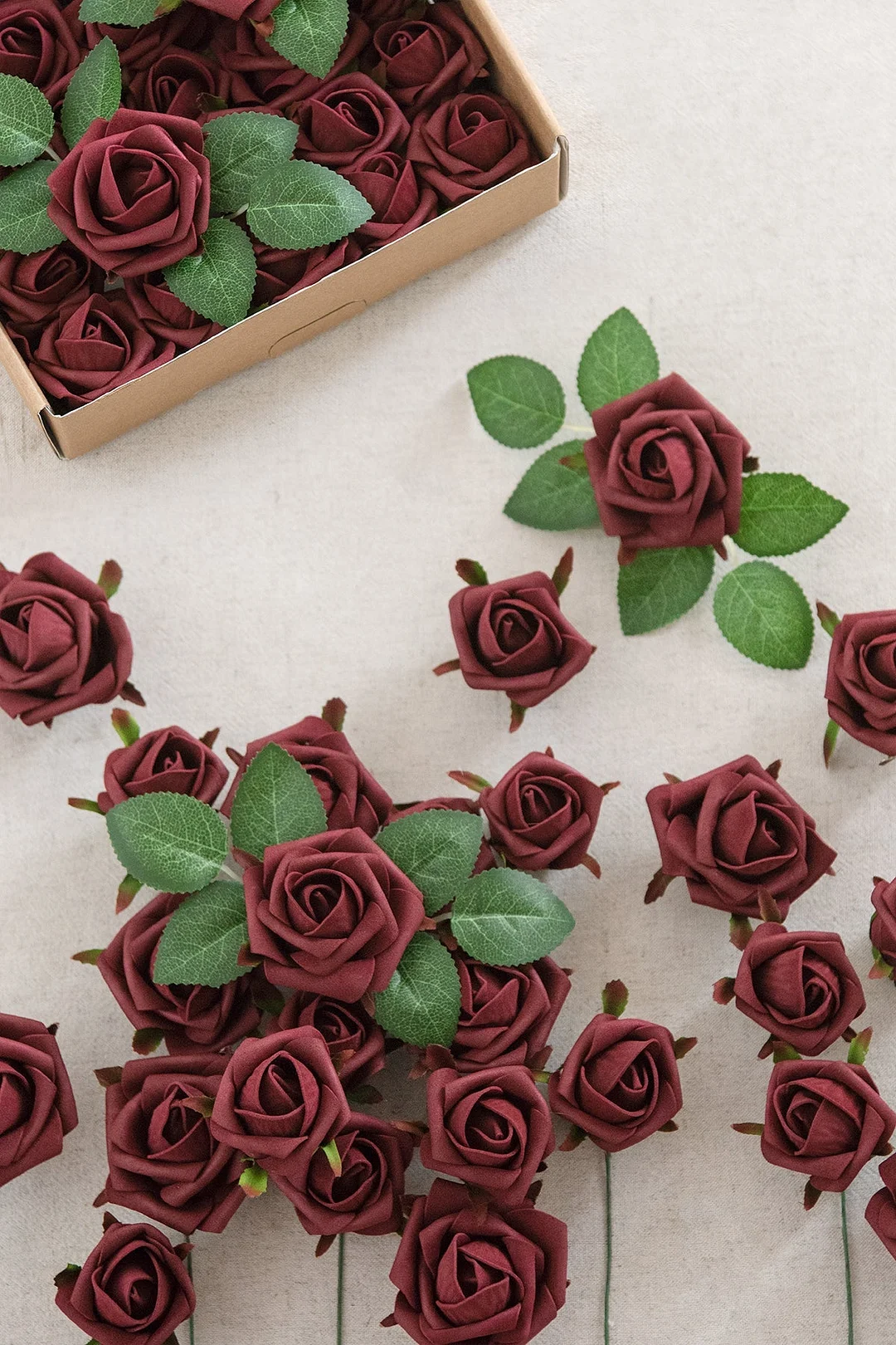 1.5"-2" Foam Rosebud & Petite Rose with Stem - 18 Colors
