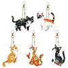 DIY Diamond Painting Keychain-5pcs/Set Cat Bag Keychain Jewelry Gift