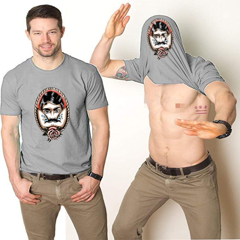Reality Glitch Ninja Face Flip T-Shirt – 100% Ring-Spun Cotton, Double-Needle Hem, Premium Print