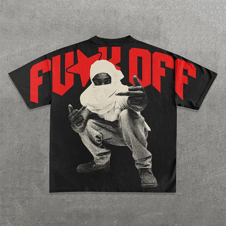 Moonsfashionss Vintage Fuk Off Graphic 100 Cotton T-shirt