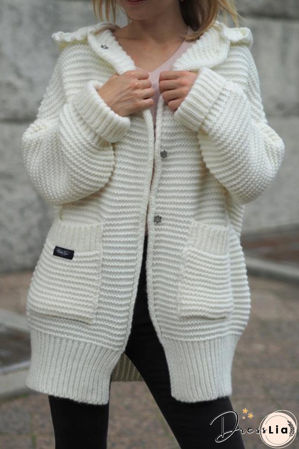 Casual Solid Pocket Hooded Collar Tops Sweater(6 Colors)