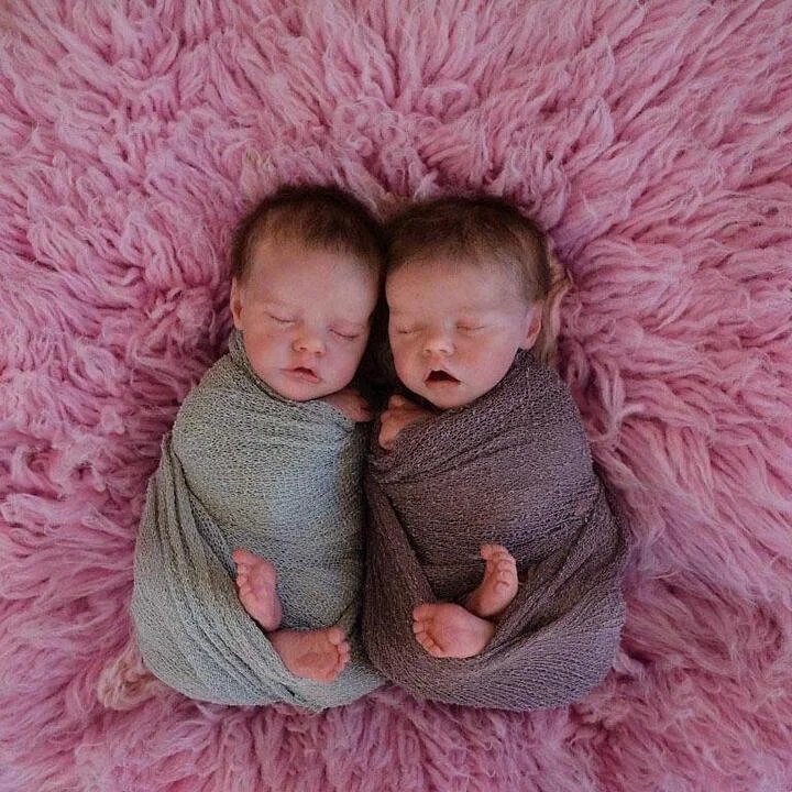 12'' Lifelike Twins Newborn Boy and Girl Reborn Baby Dolls with Rooted Hair Named Aidan and Matthew by Creativegiftss® -Creativegiftss® - [product_tag] RSAJ-Creativegiftss®