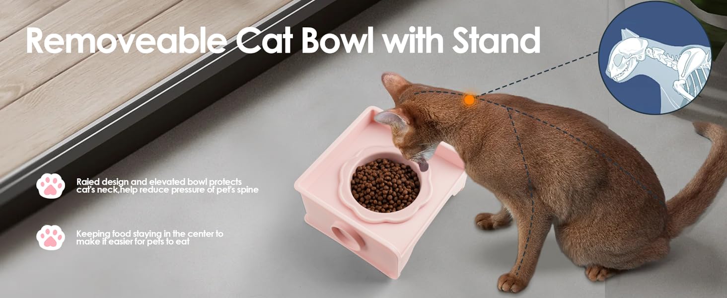 plastic cat bowl stand