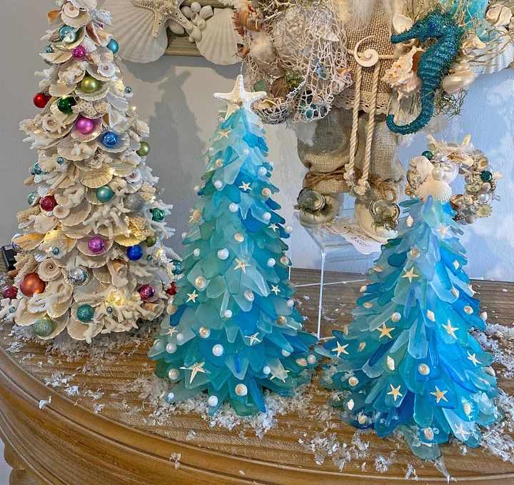 Beautiful Sea Glass Christmas Trees