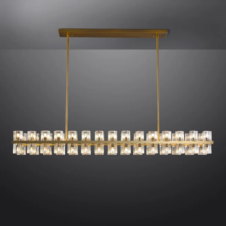 Arcachon Led Rectangular Chandelier 54" Crystal Chandelier Vjlight