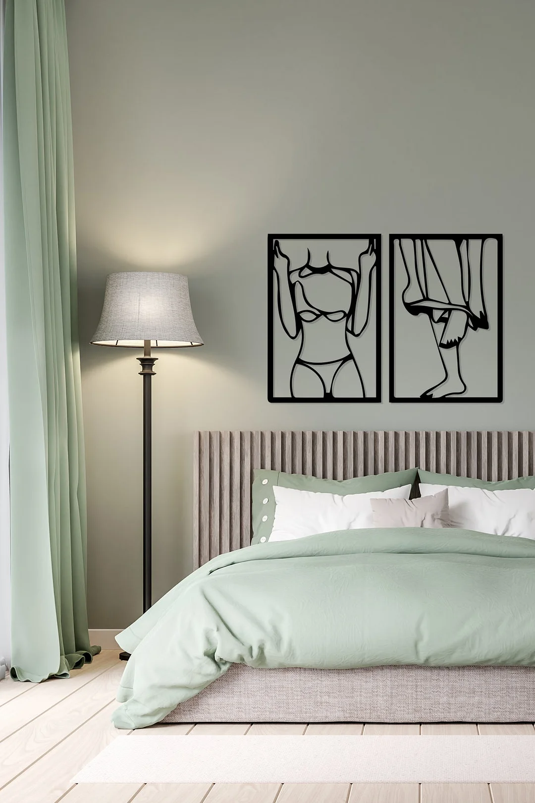 Woman Metal Wall Art, Metal Line Art Set, Bedroom Get Naked Decor, Above Bed Wall Art, Bathroom Wall Decor Set Of 2