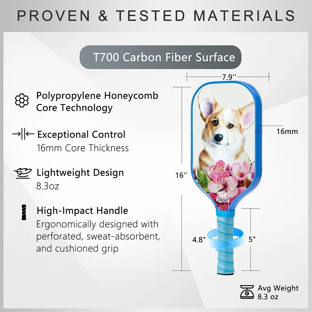 Original Paddle (16mm) T700 Sandblasted Carbon Fiber-Dog Paddle