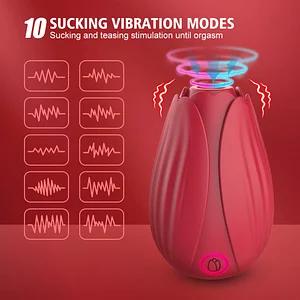 Rose Sucking Vibrator 10 Speed Vibrating Clit Sucker Vagina Nipple Clitoris Stimulation