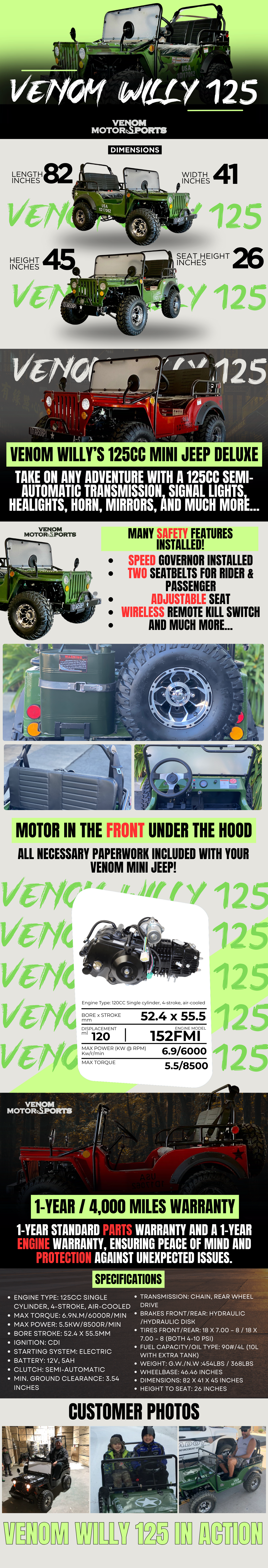 Mini Jeep 125cc Description & Specifications Venom Motorsports