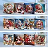 12Pcs Diamond Painting Santa Claus Greeting Cards Christmas Cards