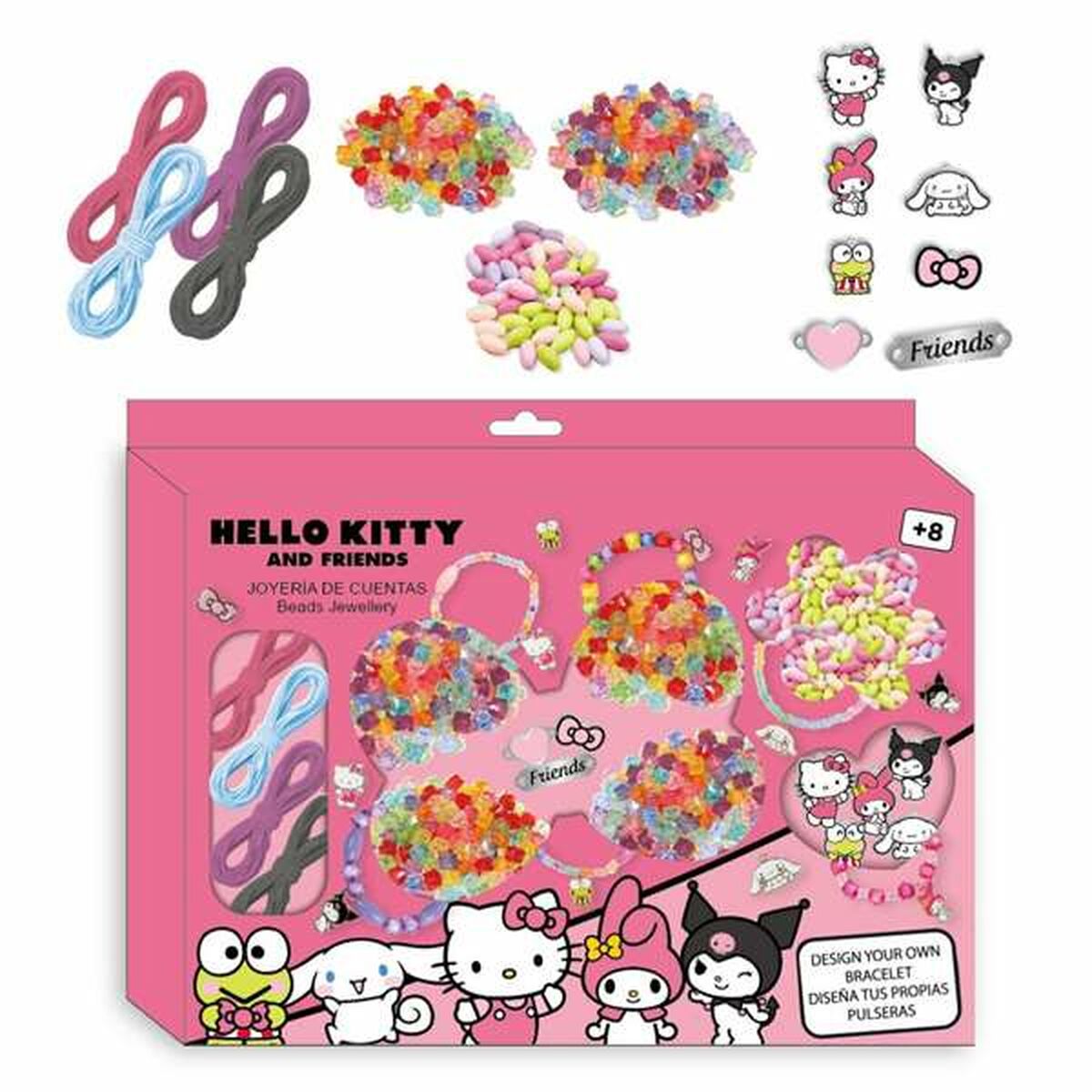Bracelet and Necklace Making Kit Hello Kitty Multicolour