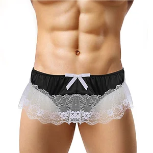 Mens Lace Spandex T Thong