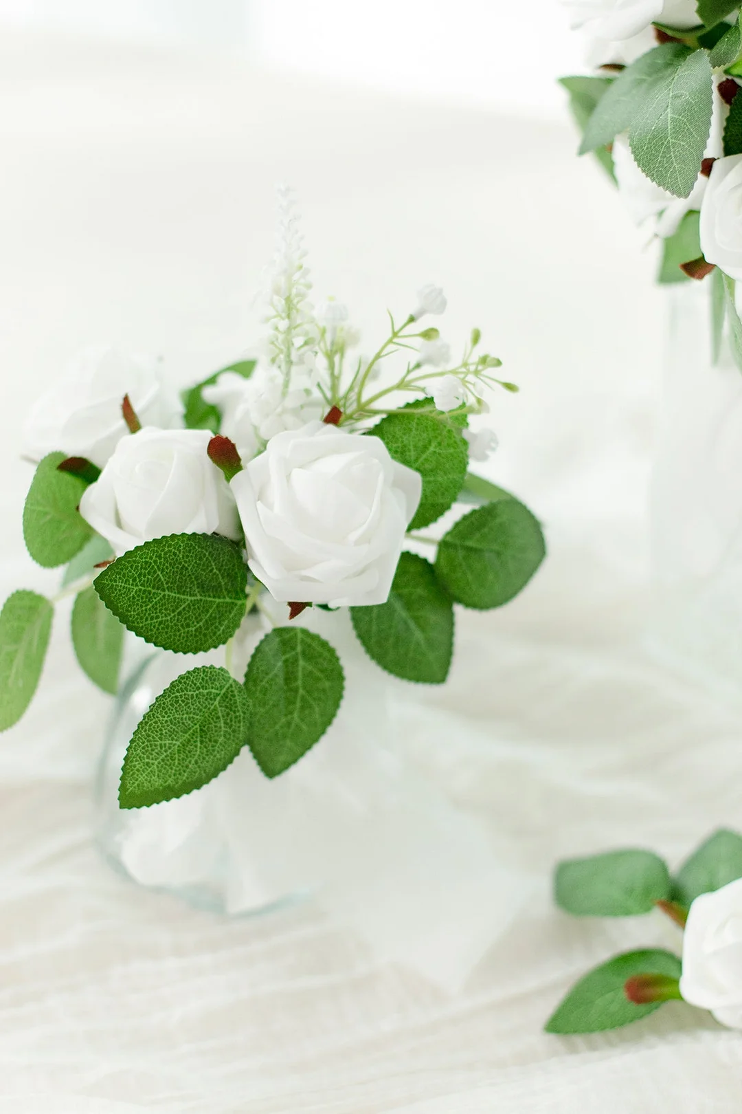 1.5"-2" Foam Rosebud & Petite Rose with Stem - 18 Colors