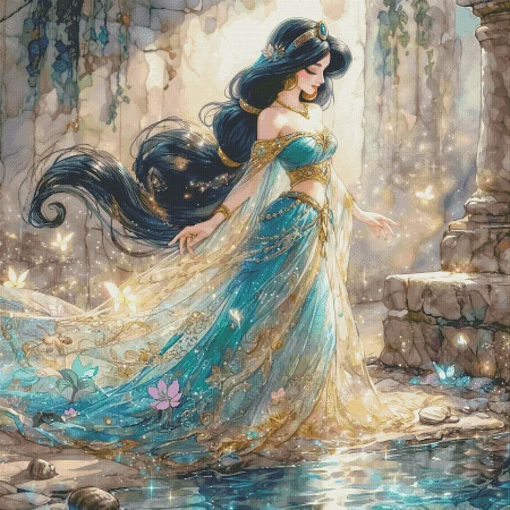 JASMINE With metal wire] [ZZ7679-Princess Jasmine]_ 59.80_ Painting