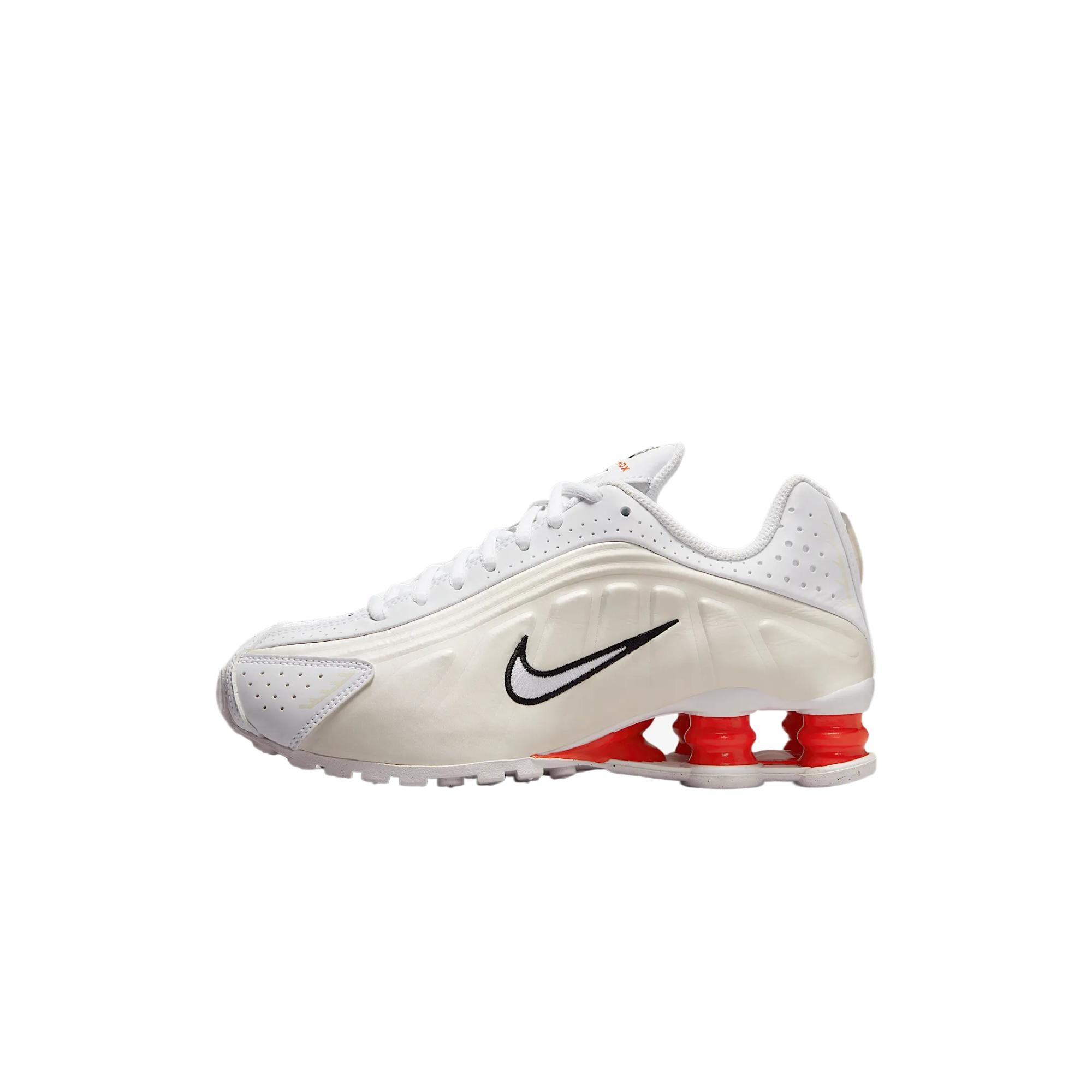Nike Shox R4 Kids' Training Shoes White/Phantom Gray/White/Passion Red/White