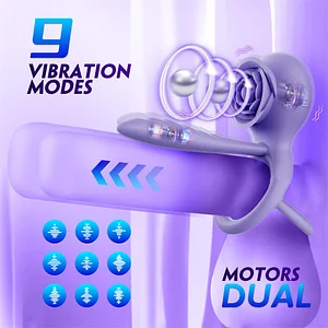 Rose Vibrating Cock Ring Penis Sleeve Penis Ring Clit Vibrators App Remote Control With 9 Vibration