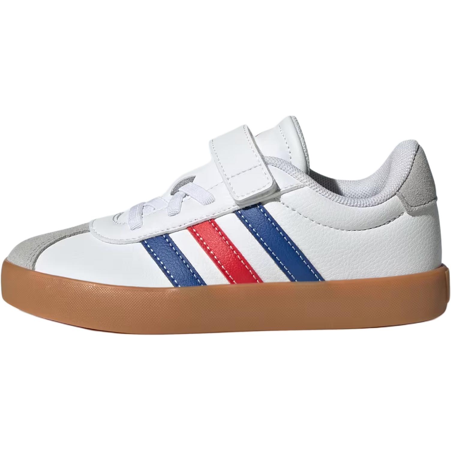 Adidas VL COURT 3.0 Anti-Slip Wear-Resistant Low-Top Kids' Skateboarding Shoes White Blue Red Kids'