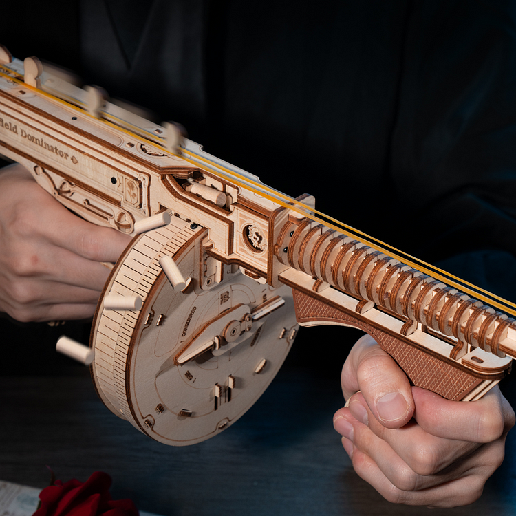 ROKR Thompson Submachine Toy Gun 3D Wooden Puzzle LQB01 | Robotime Online