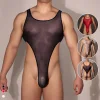 Men's Sexy Temptation Suspender Jumpsuit Transparent Ring Underwear