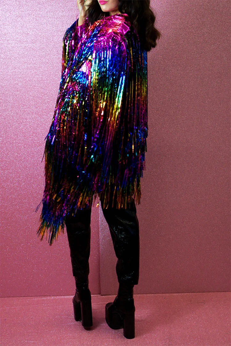 fringe rainbow jacket