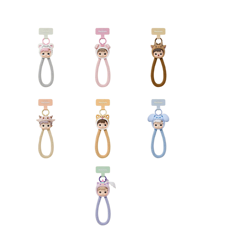 POP MART HACIPUPU Animal Stickers Collection Lanyard Mystery Boxes Single Mystery Box/Full Box 6 Pcs