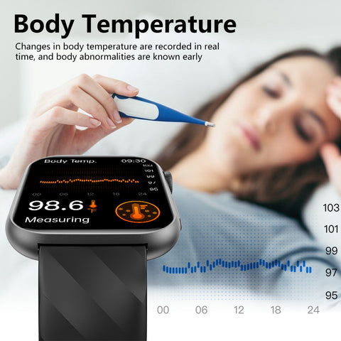 GT5 Pro Max Blood Glucose Watch With BP+HRV+ECG(EKG)+SOS+Stress+Sleep Monitoring
