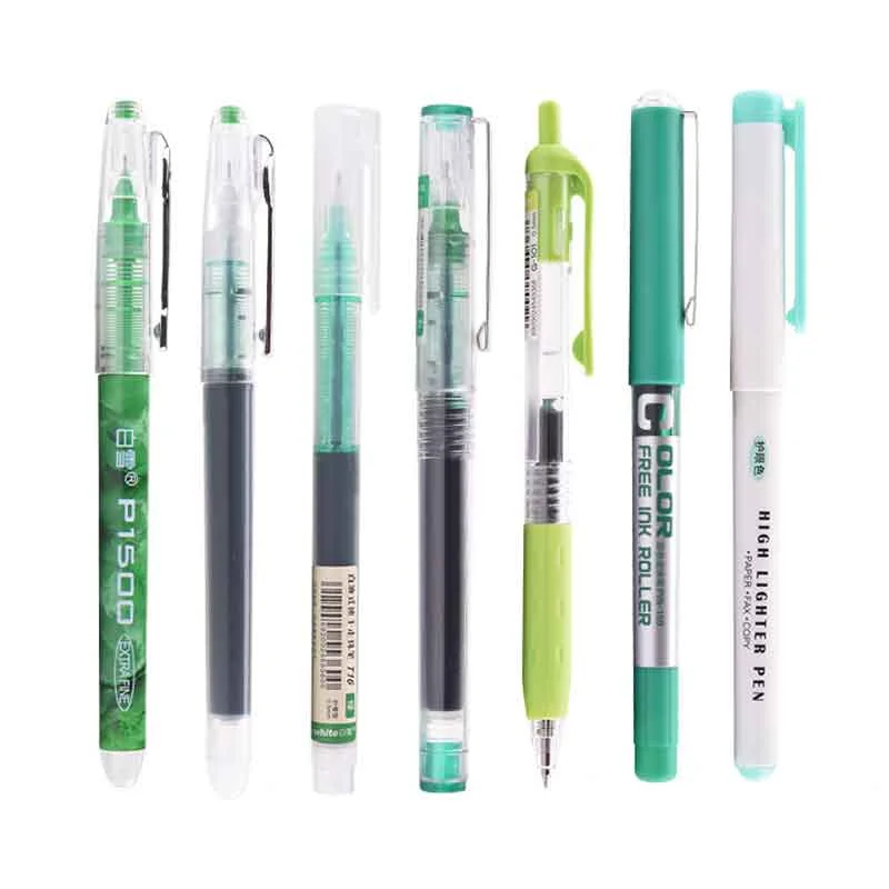 6/7 Pcs Large Capacity Gel Pen Set Rollerball Pens 0.5mm Quick-Drying Straight Liquid Pen for School Office Writing Stationery