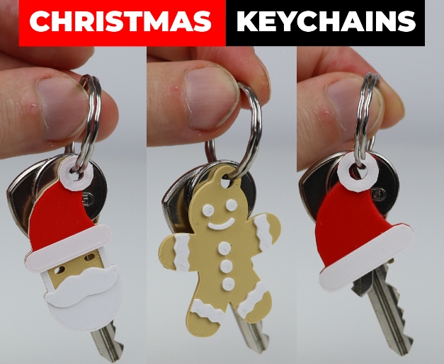 Christmas Holiday-themed Keychains