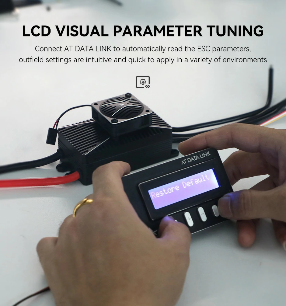 AT8025 fixed-wing UAV propulsion system with LCD visual parameter tuning