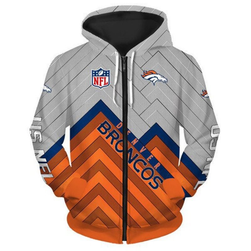 Denver Broncos NFL Team Zipper Hoodie