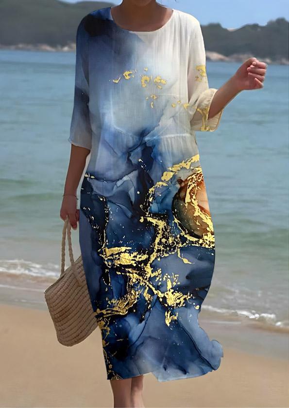 Vintage Stretchy Floral Printed Dress