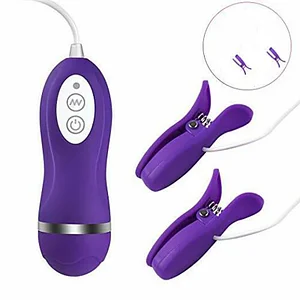 Nipple Clamps Vibrating Breast Clips Nipple Stimulator Wired Vibrators with Remote Control Sex Toys for Women