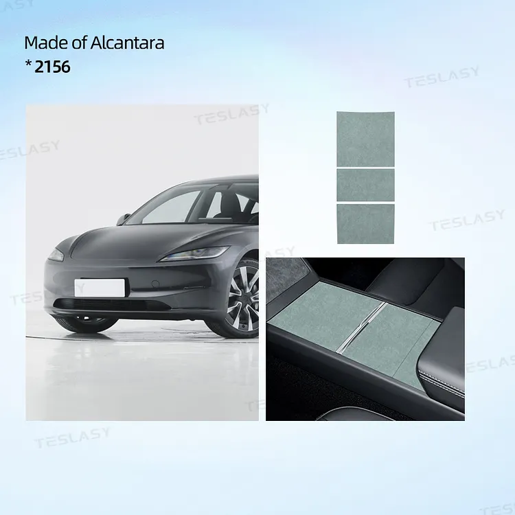 TESLASY 2024 Model 3 Highland Alcantara Center Console Cover Sticker (3pcs/set)