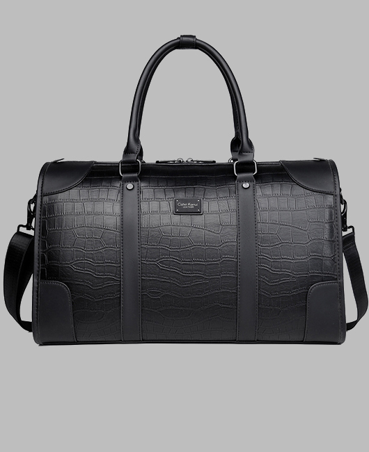 Business Crocodile Pattern PU Leather Utility Travel Duffel Bag