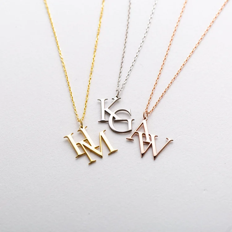 Personalized Interlocking Letters Necklace