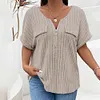 Gioiacombo&trade; T-shirt a maniche corte con zip taglie forti da donna