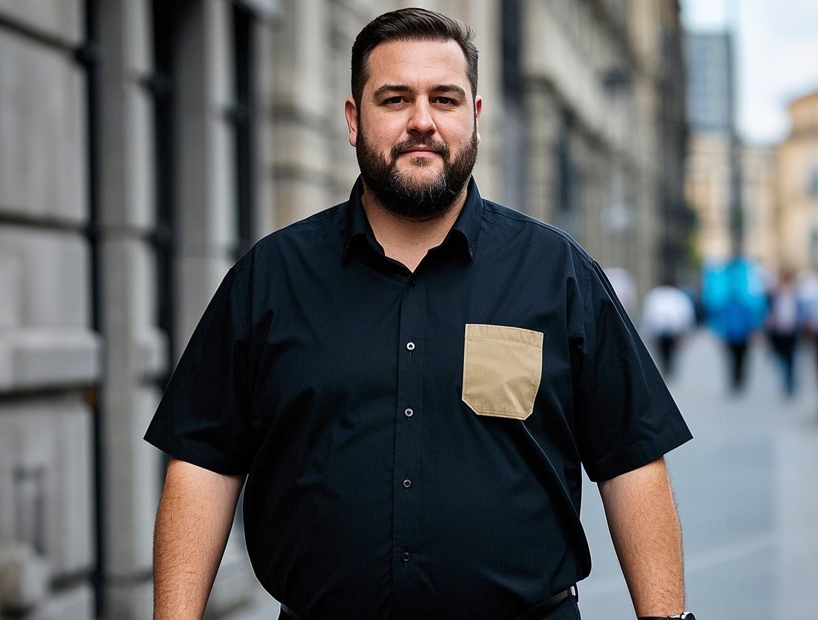 big men’s fashion with Dad Bod