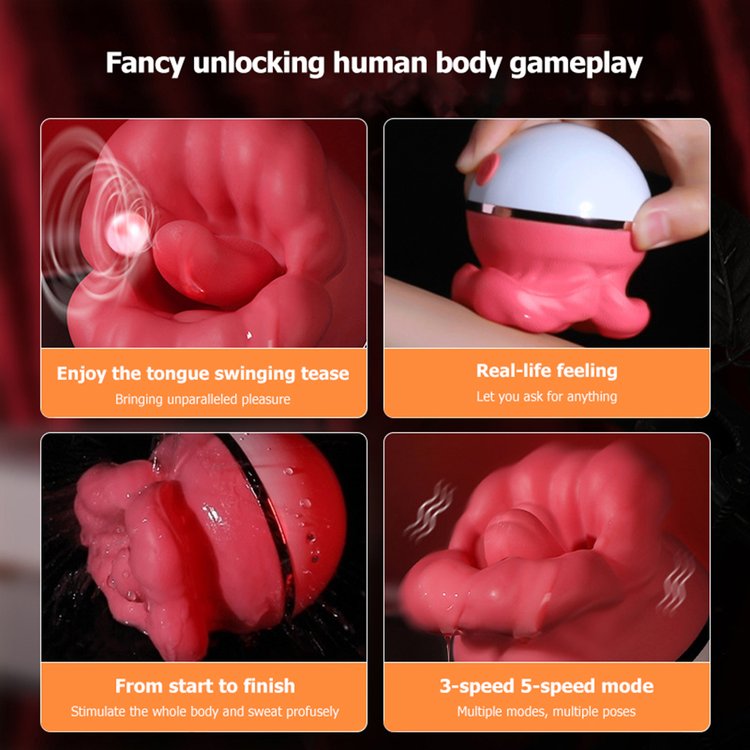 Suction Tongue Licking Swinging Clitoral Vibrator Oral Sex Toy