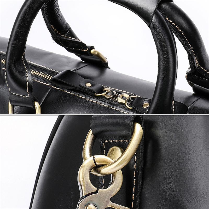 Genuine Leather Comfortable Grab Clean Silhouette Spacious Interior Carryall Bag for Traveling