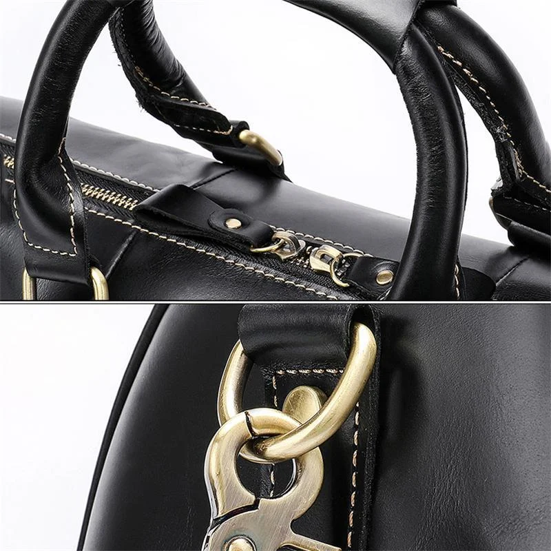 Genuine Leather Comfortable Grab Clean Silhouette Spacious Interior Carryall Bag for Traveling