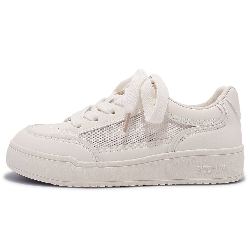 JIONGSEN Anti-Slip Wear-Resistant Low-Top Skateboard Shoes Women's Beige