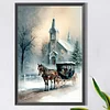 Diamond Painting-DIY Full Round Drill Christmas Snow House(40*60 CM)