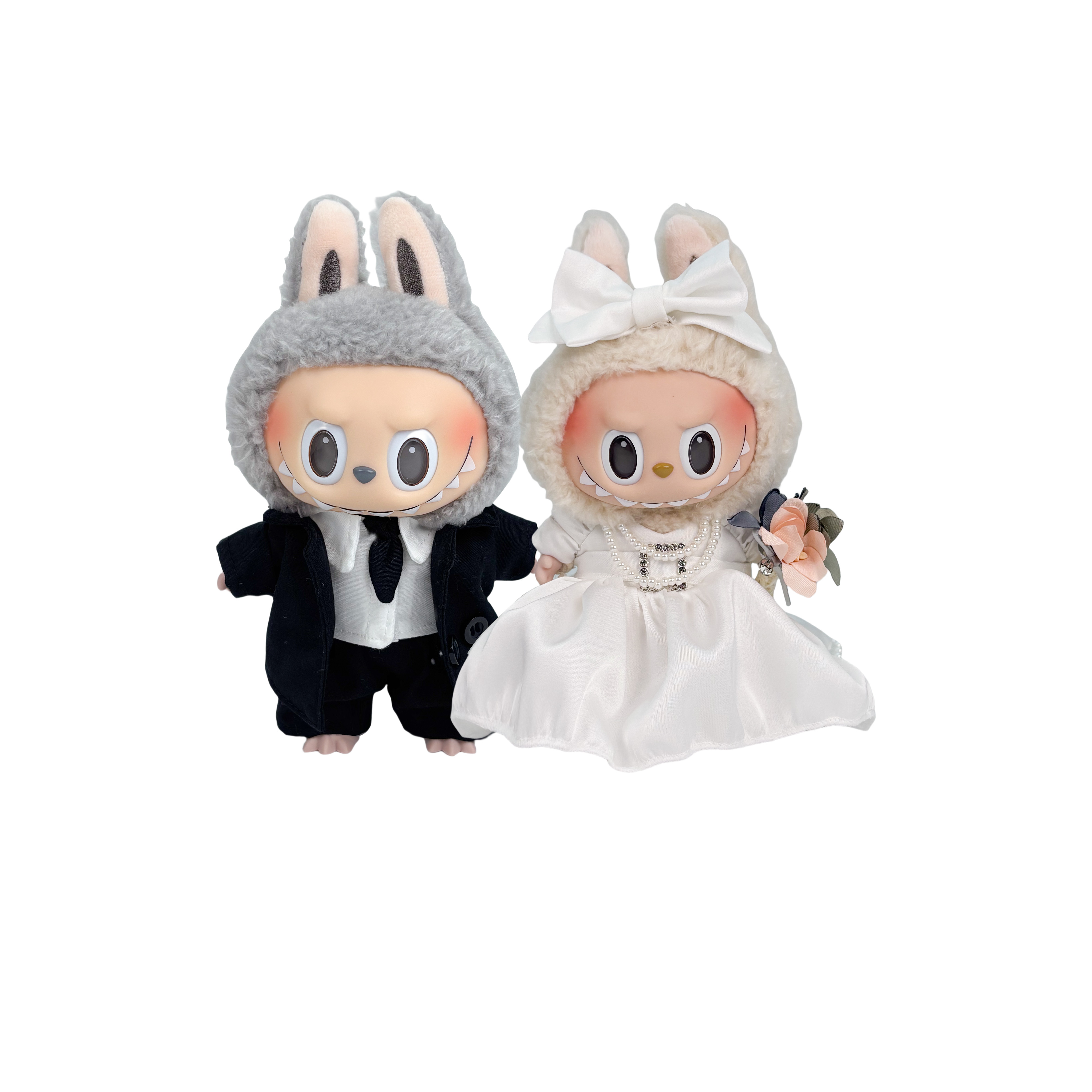 [Dress Up Doll] POP MART THE MONSTERS Heartbeat Macaron Vinyl Face LABUBU Sweet Wedding Trend Based Products 17cm