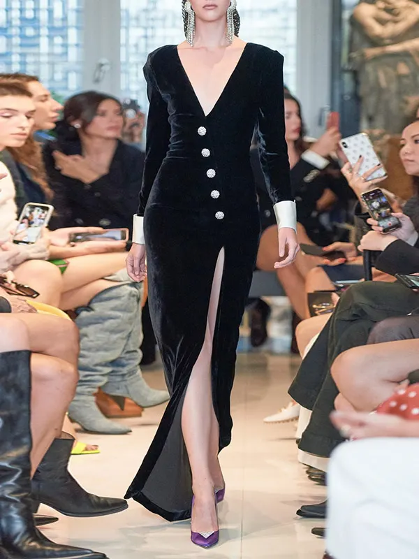 One-Shoulder Split Maxi Dress | Solid Formal Sleeveless Asymmetrical Back Gown