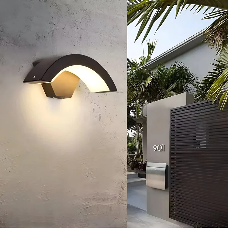 Classic Curved Glow LED Wall Light Outdoor Downlights Porch Wall Mounted Sconce