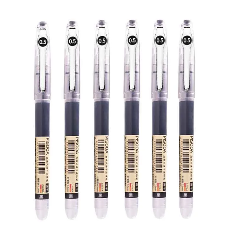 6/7 Pcs Large Capacity Gel Pen Set Rollerball Pens 0.5mm Quick-Drying Straight Liquid Pen for School Office Writing Stationery