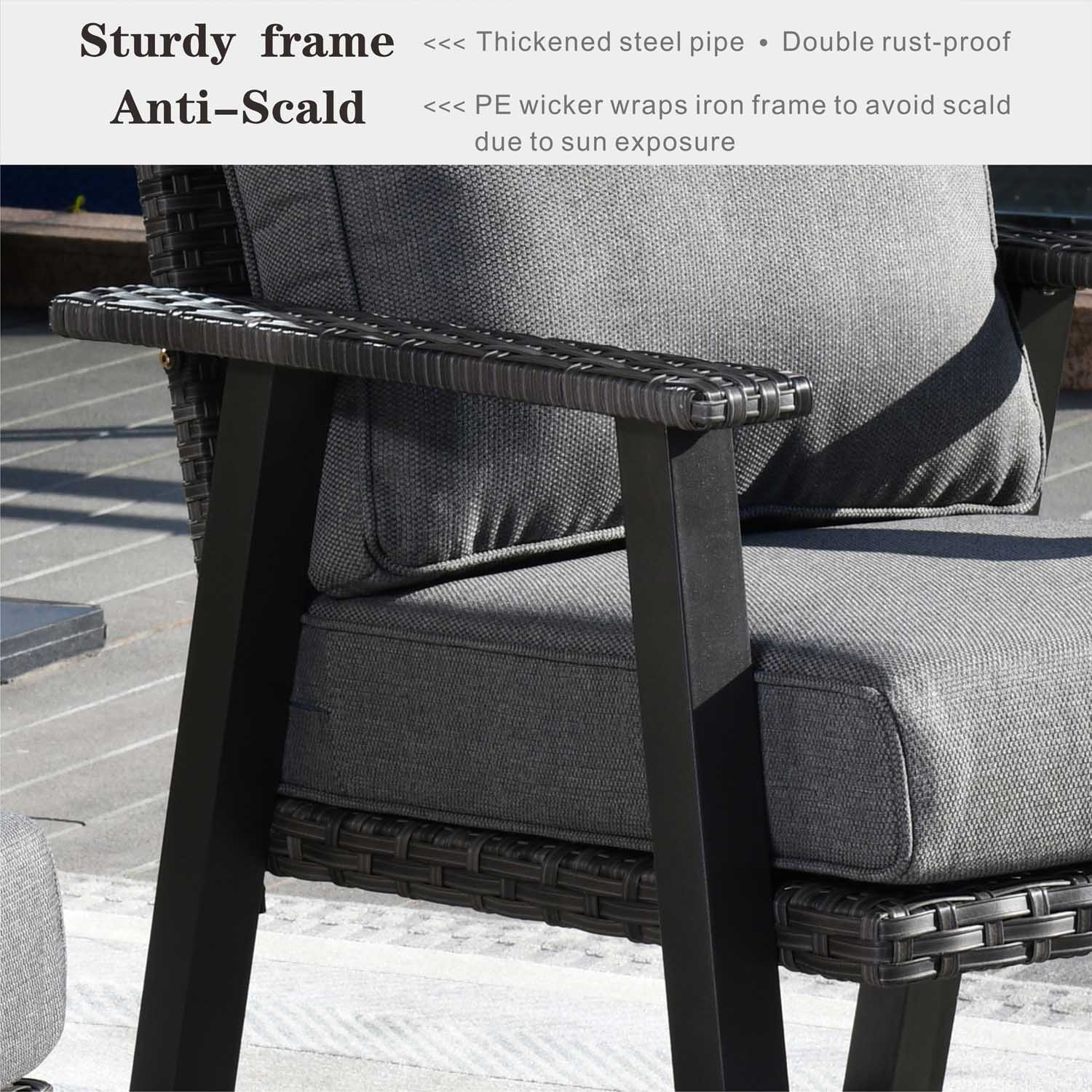 Ovios Patio Backyard outdoor PE rattan wicker sofa couch