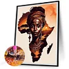 Fille africaine-plein diamant rond peinture-30 * 40cm